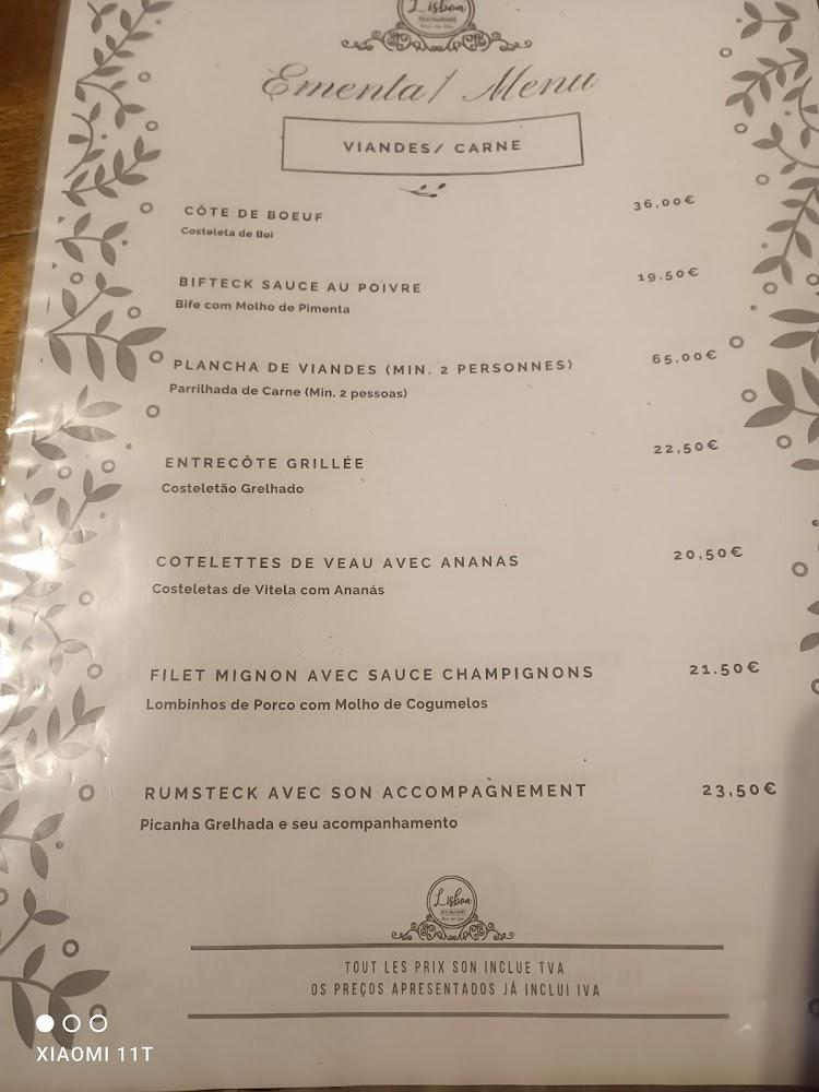 Restaurant Lisboa - Menu Image 3